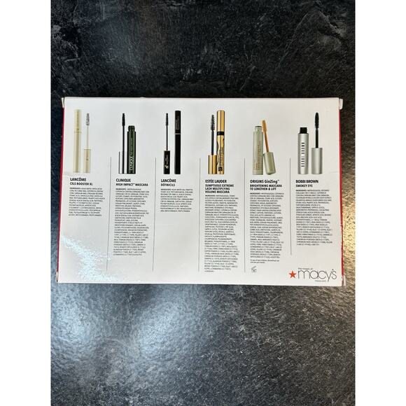 Macy's Travel Size 6 Pc Mascara Gift Set Bobbi Brown Lancôme Origins Clinique + - Picture 6 of 8